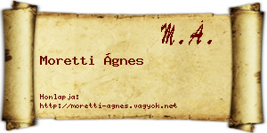 Moretti Ágnes névjegykártya